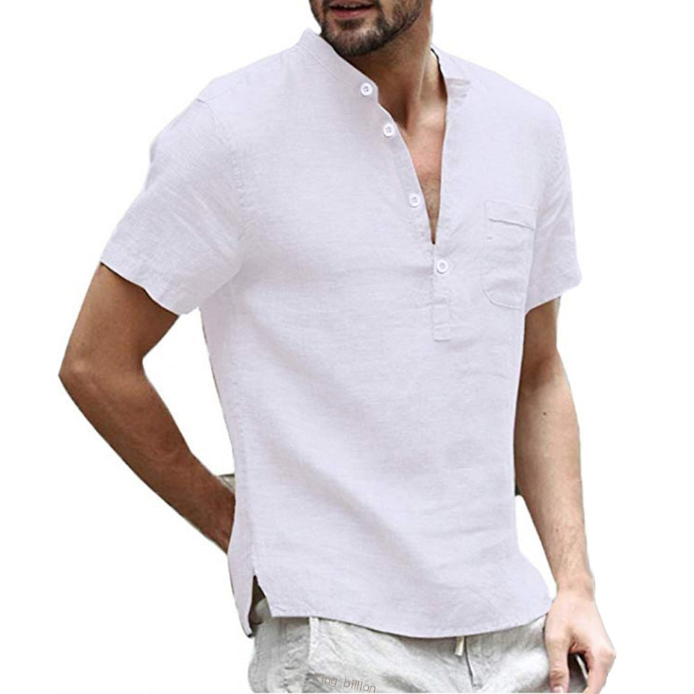 Camiseta Casual Masculina de Algodão