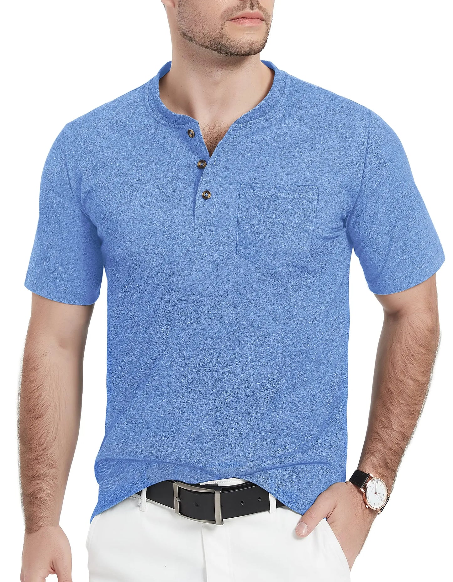Camiseta Henley Alta masculina
