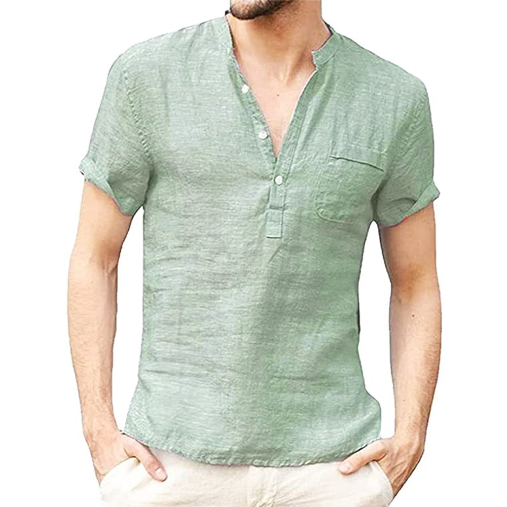 Camiseta Casual Masculina de Algodão