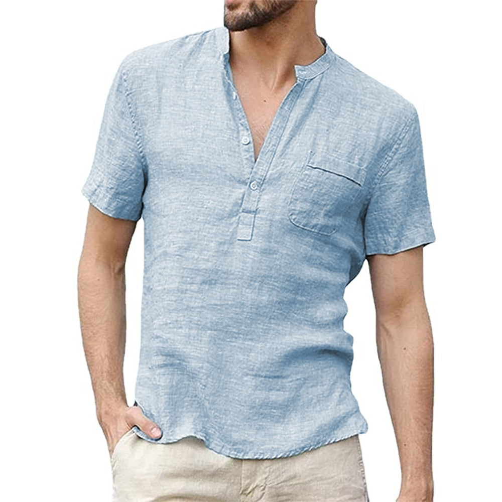 Camiseta Casual Masculina de Algodão