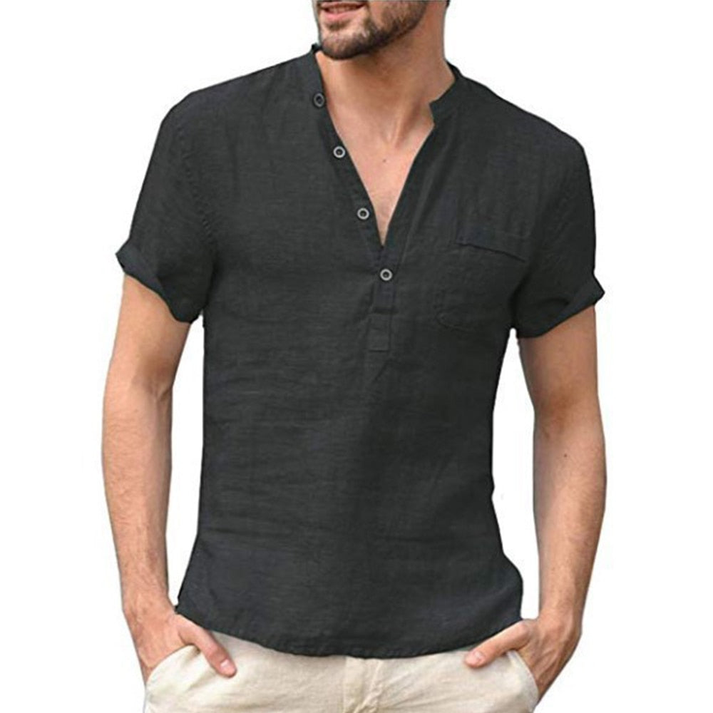 Camiseta Casual Masculina de Algodão