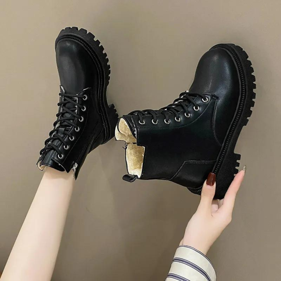 Bota de Couro PU Feminina