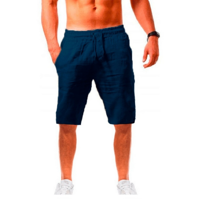 Shorts de Linho de Algodão Streetwear