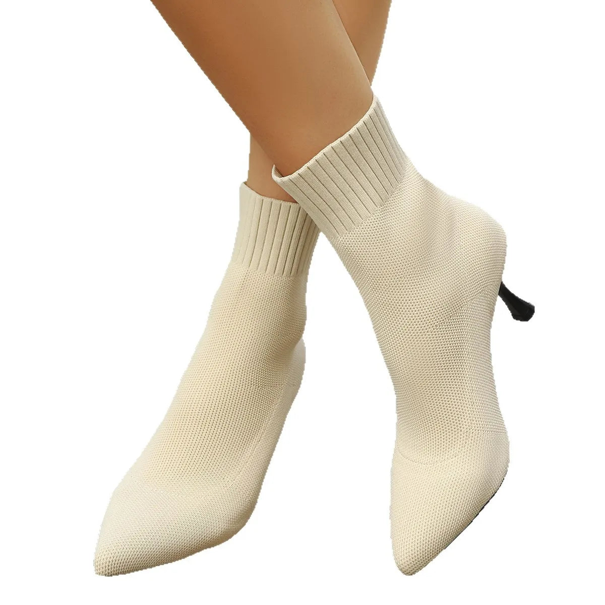 Bota Tricô Salto alto