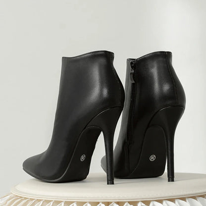 Bota de Couro PU - Salto alto