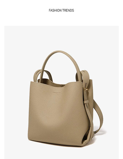 Bolsa Genuine Tote Bucket Bag