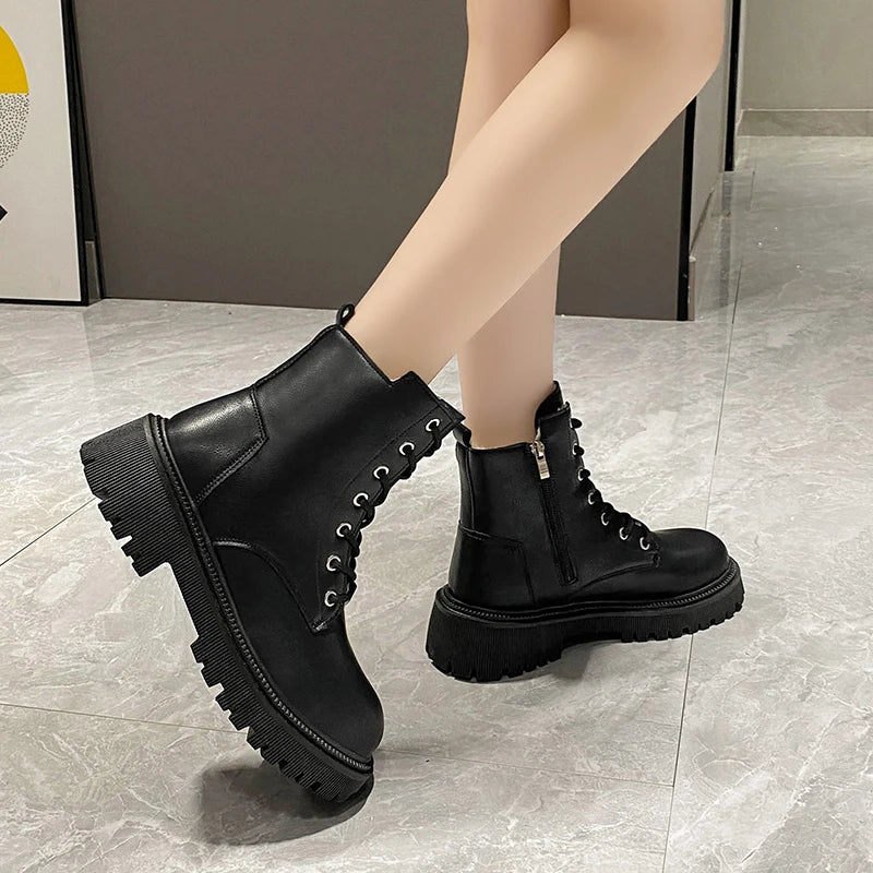 Bota de Couro PU Luxuosa