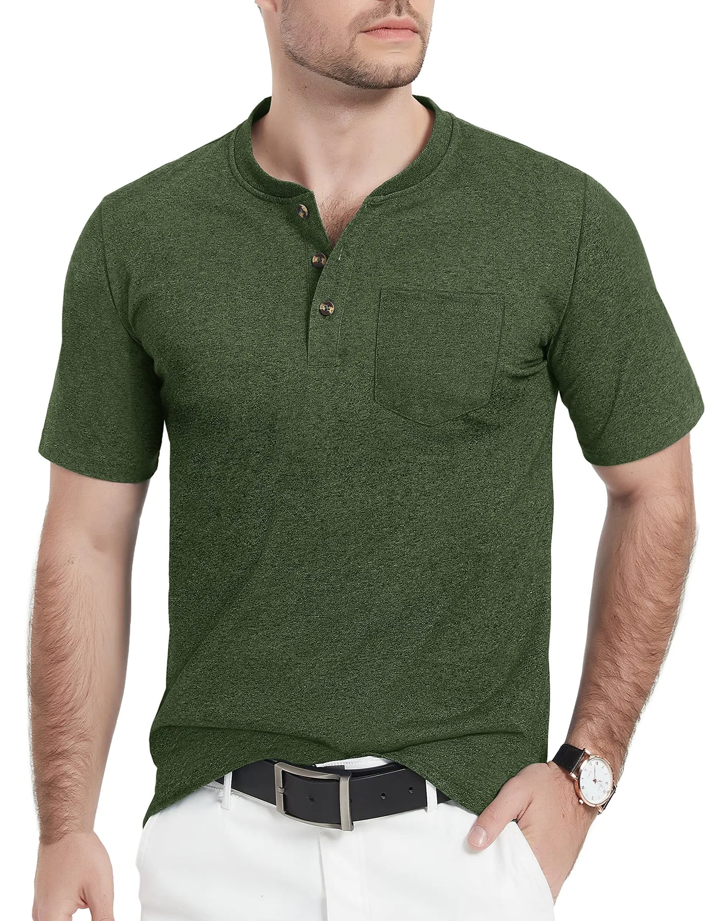 Camiseta Henley Alta masculina