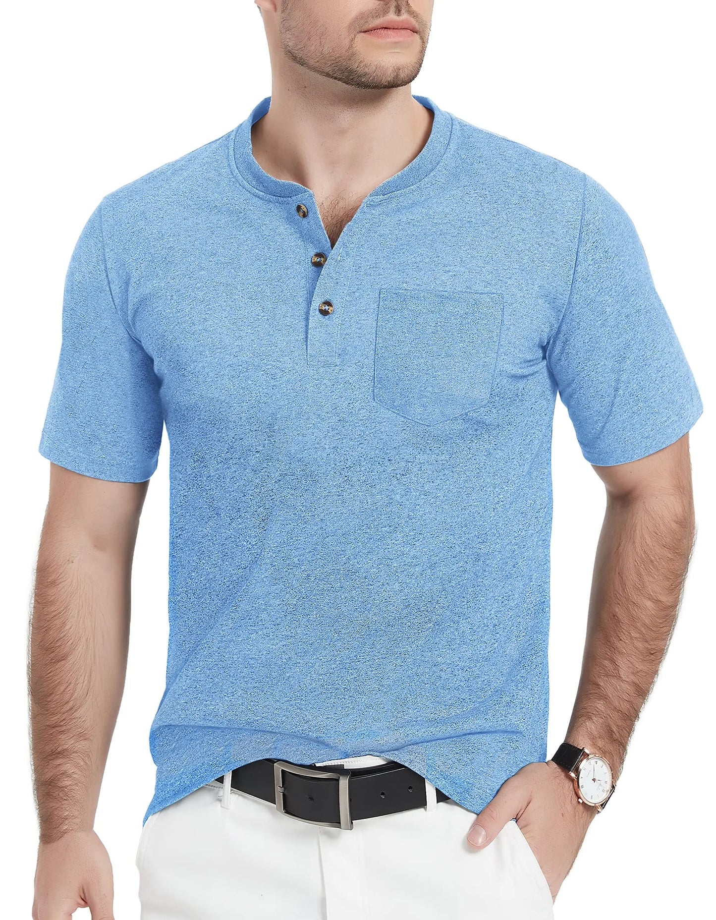 Camiseta Henley Alta masculina