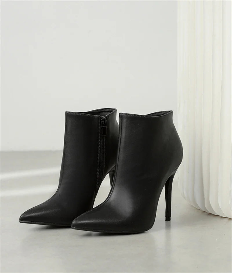 Bota de Couro PU - Salto alto