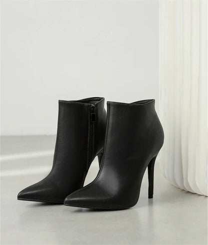 Bota de Couro PU - Salto alto