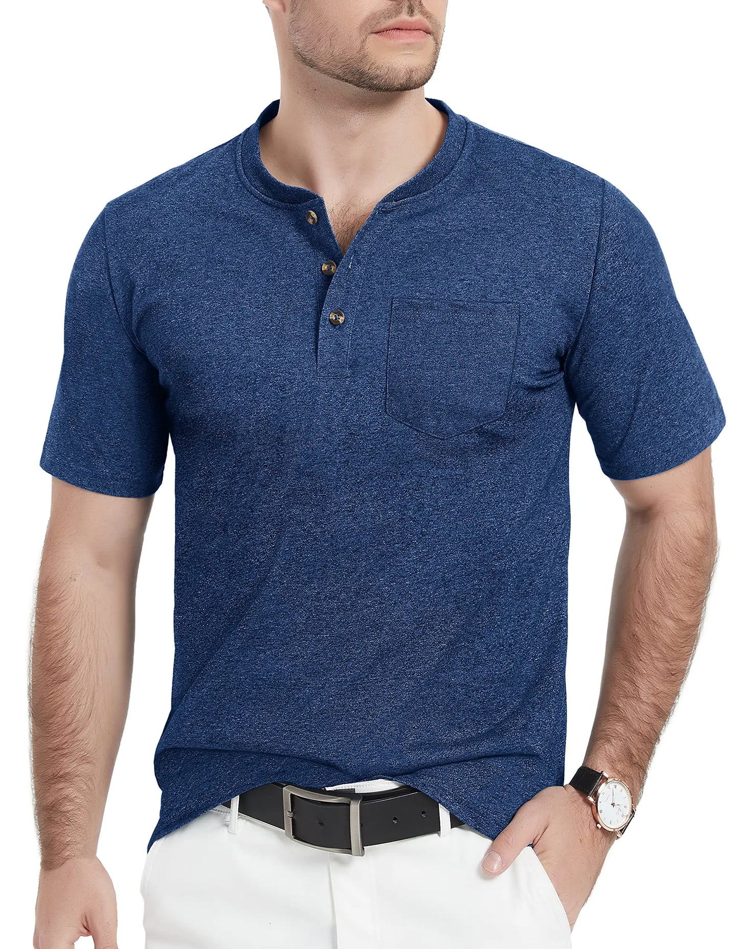 Camiseta Henley Alta masculina