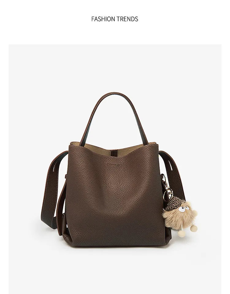 Bolsa Genuine Tote Bucket Bag