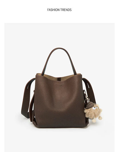 Bolsa Genuine Tote Bucket Bag
