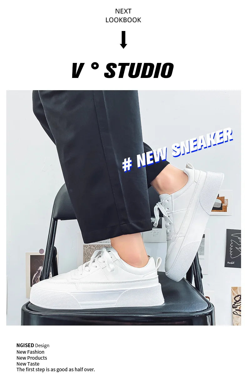 Tênis de Couro  Casual Tendência