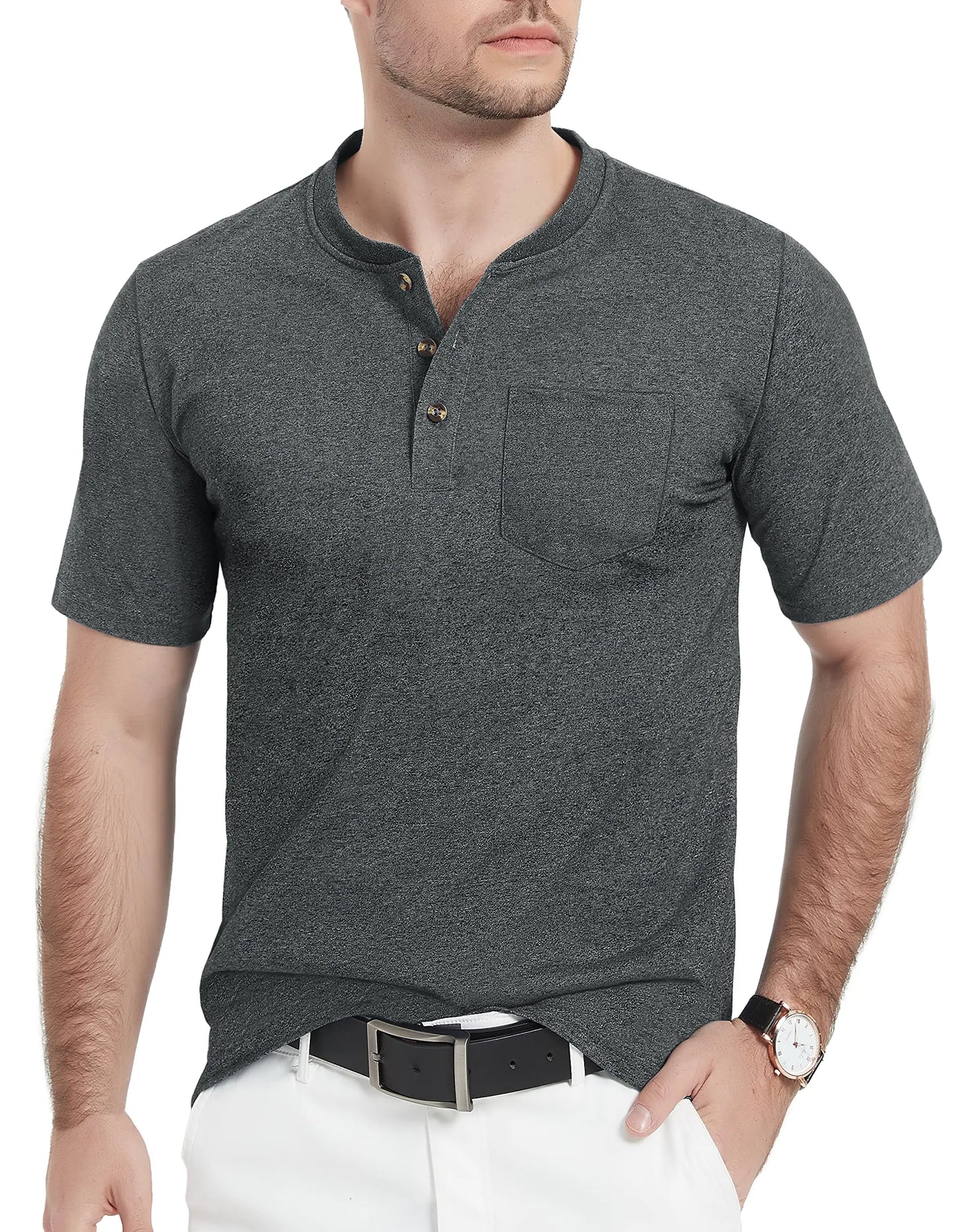 Camiseta Henley Alta masculina