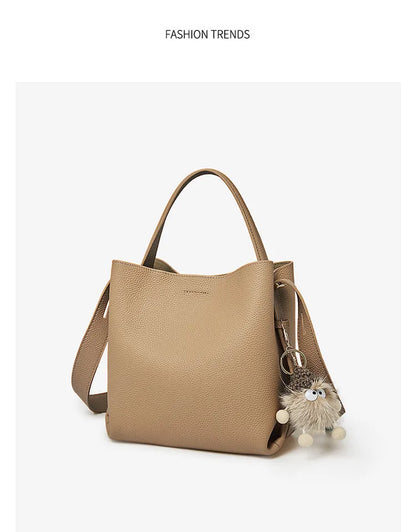 Bolsa Genuine Tote Bucket Bag