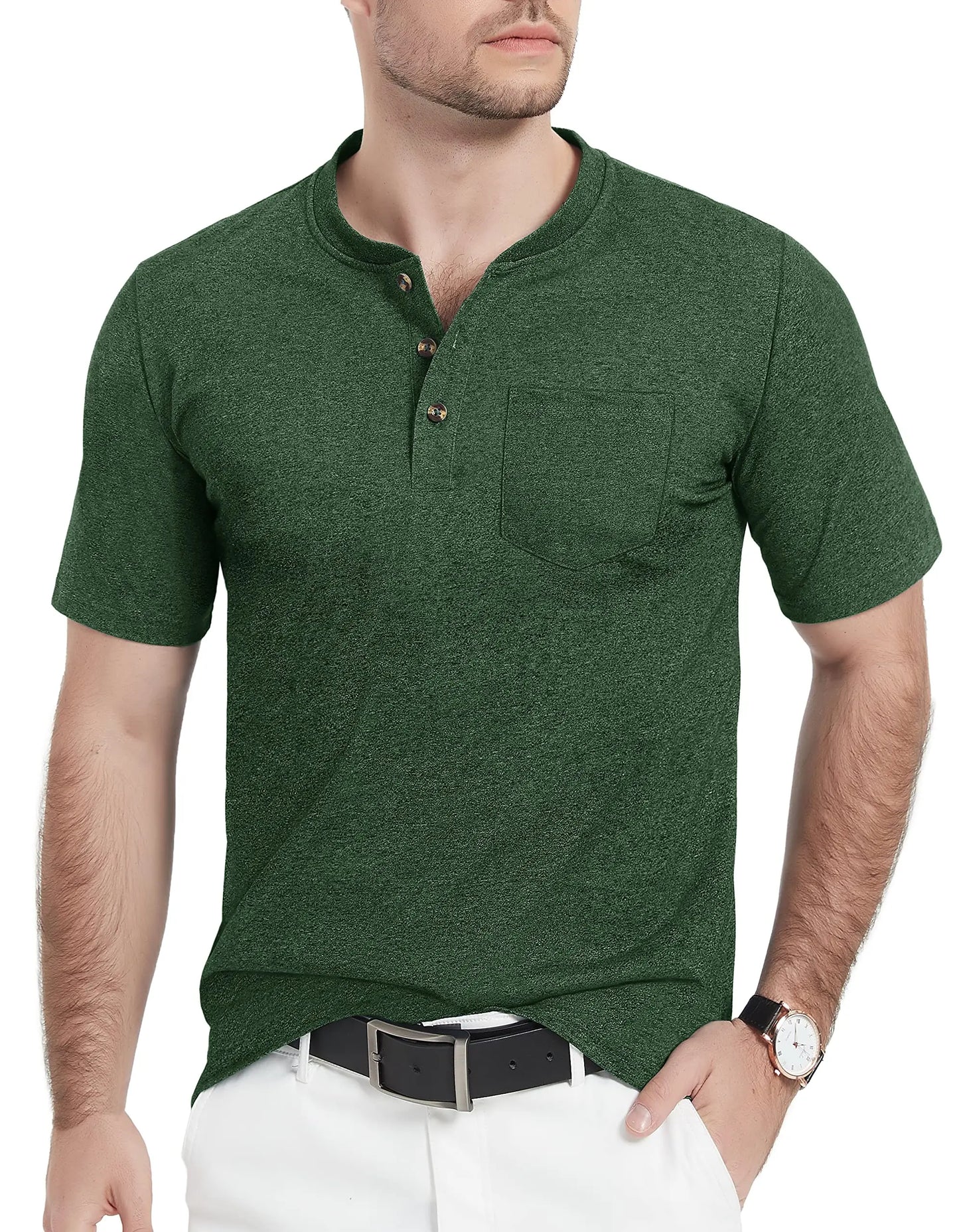 Camiseta Henley Alta masculina