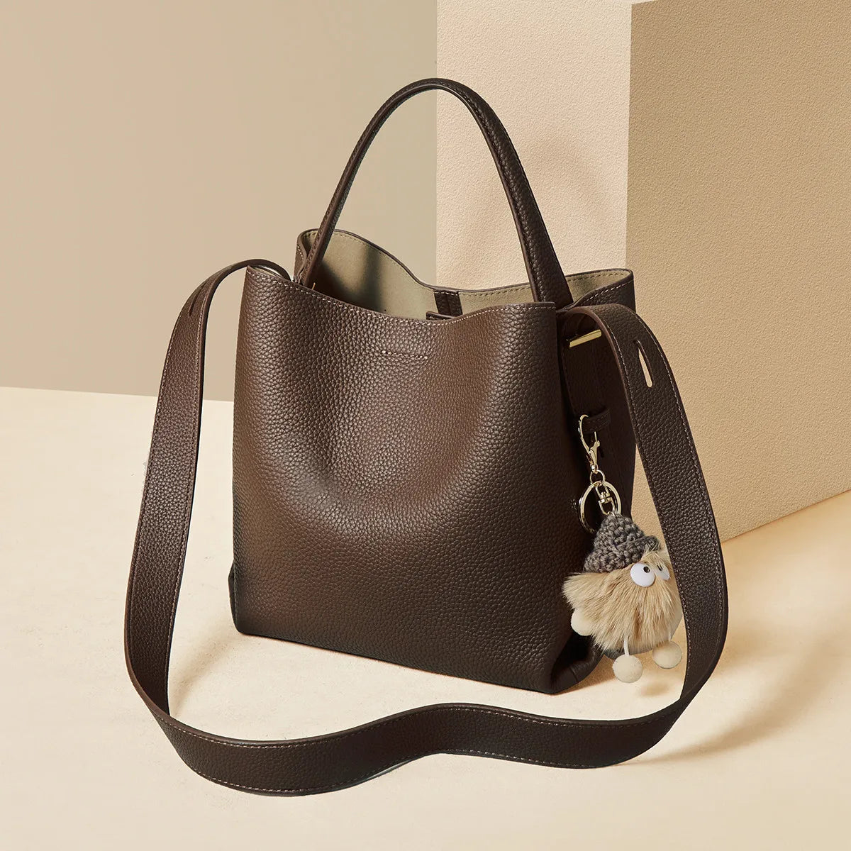 Bolsa Genuine Tote Bucket Bag