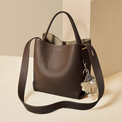 Bolsa Genuine Tote Bucket Bag