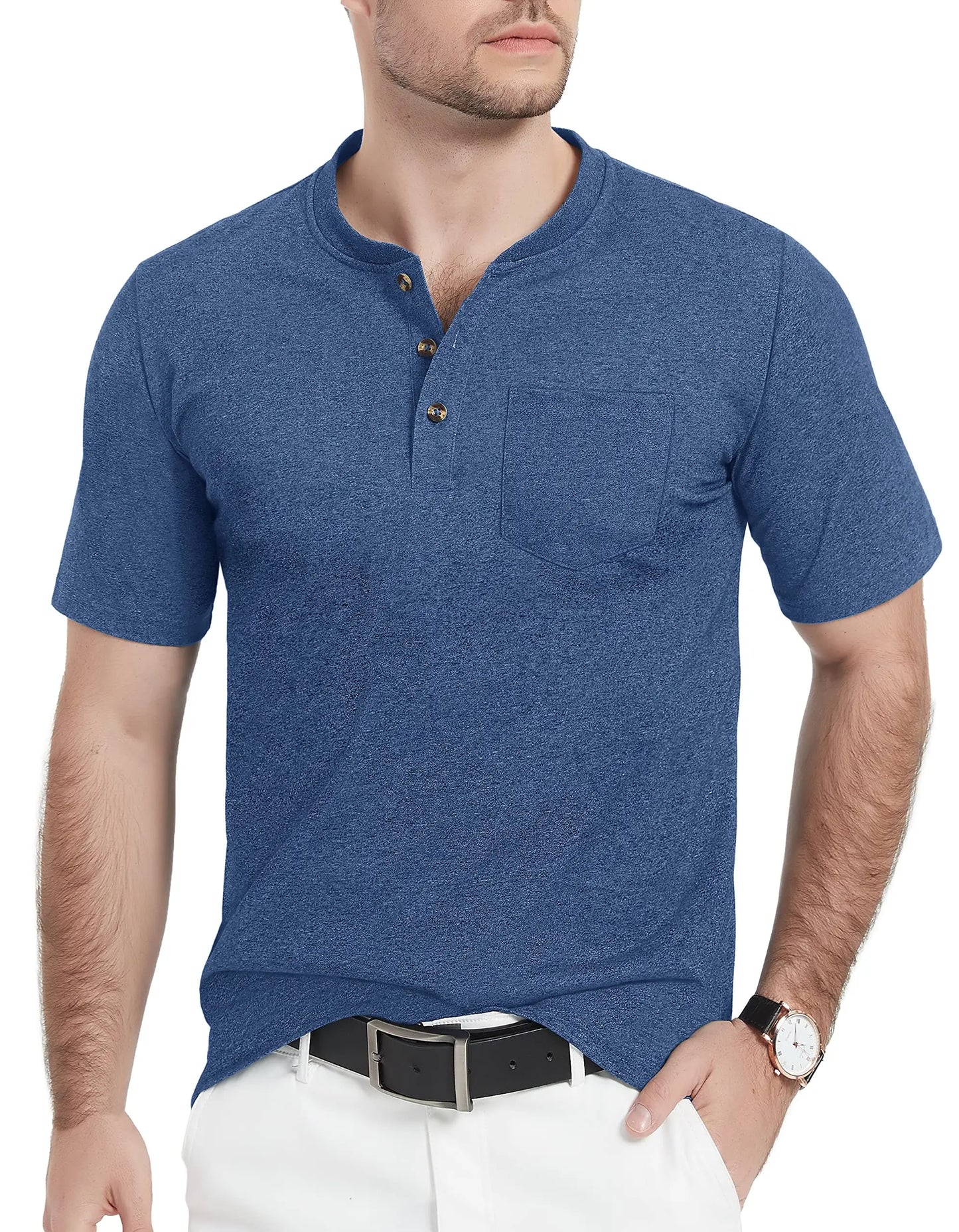 Camiseta Henley Alta masculina