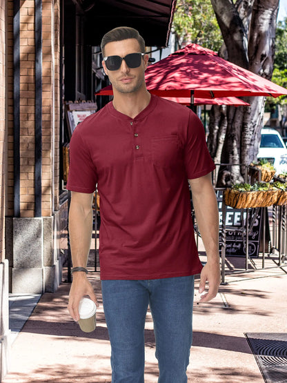 Camiseta Henley Alta masculina