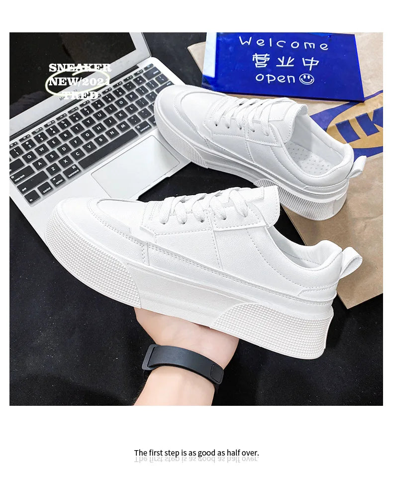 Tênis de Couro  Casual Tendência