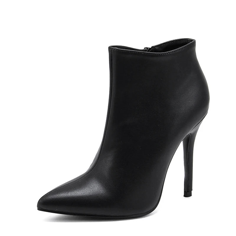 Bota de Couro PU - Salto alto