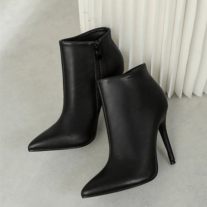 Bota de Couro PU - Salto alto