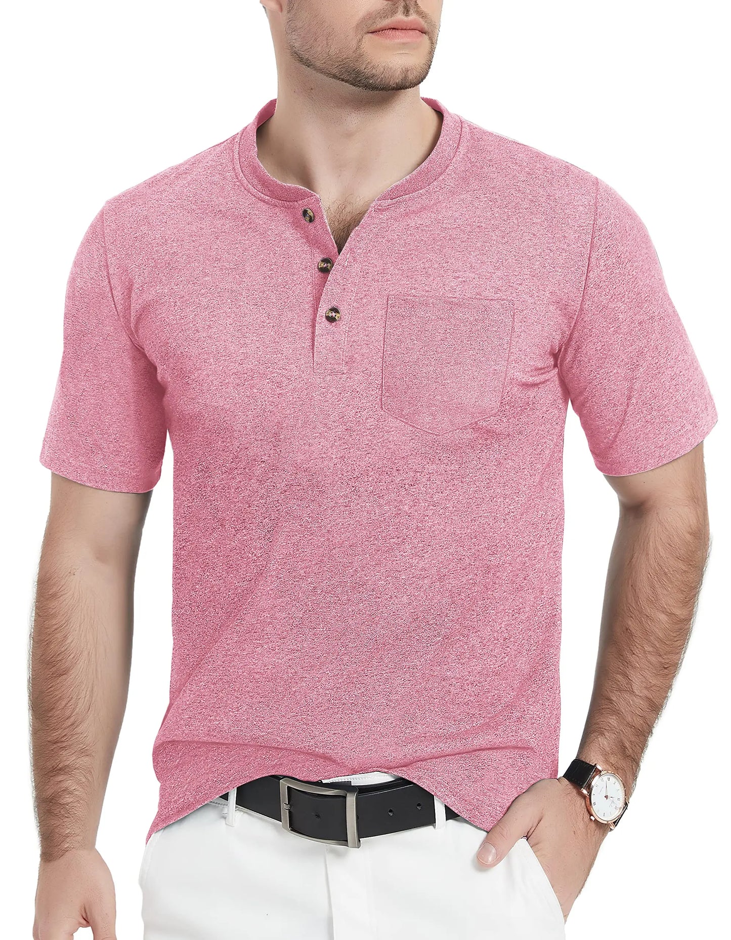 Camiseta Henley Alta masculina