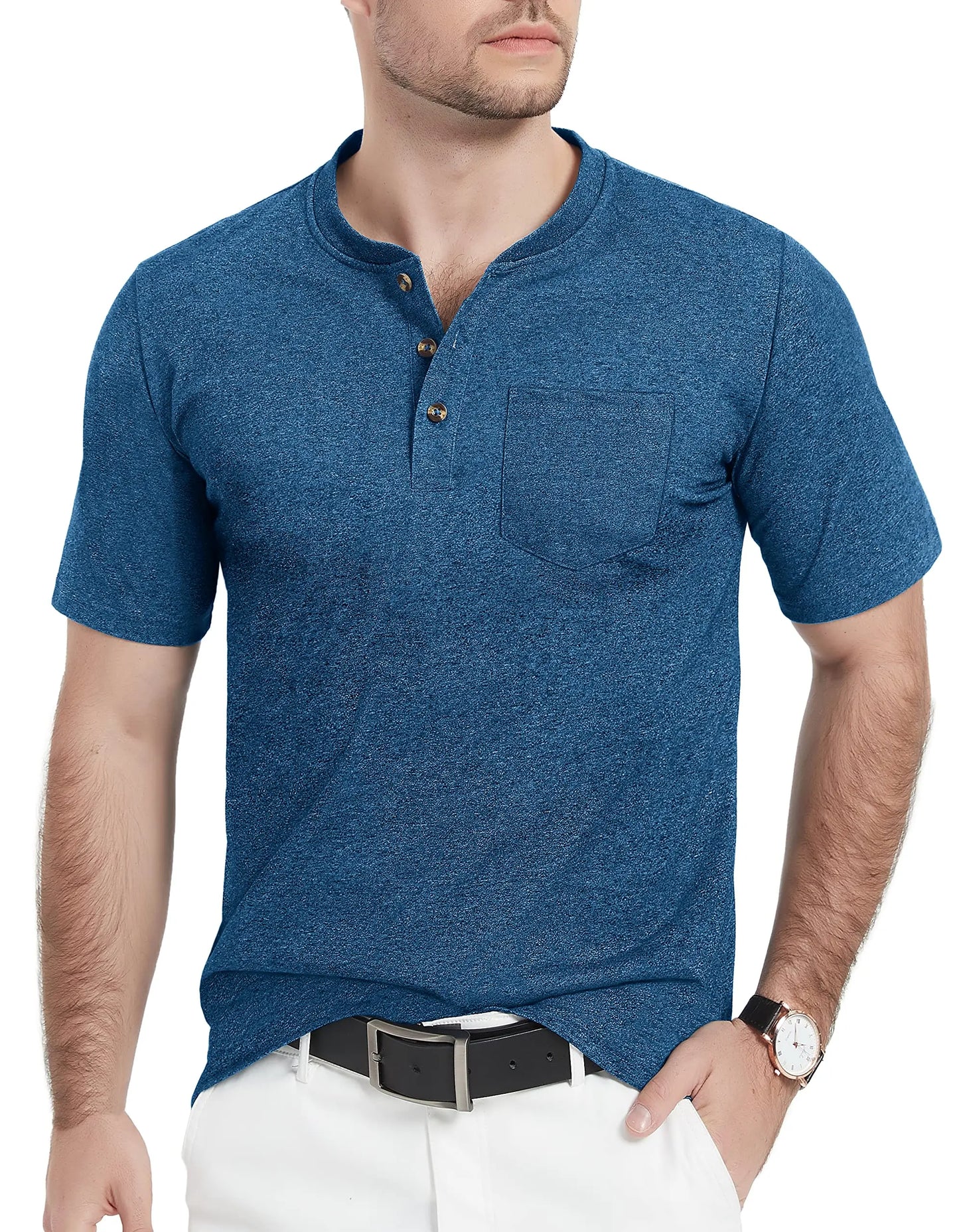 Camiseta Henley Alta masculina