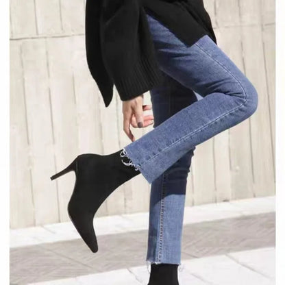 Bota Outono e Inverno Sexy Curta