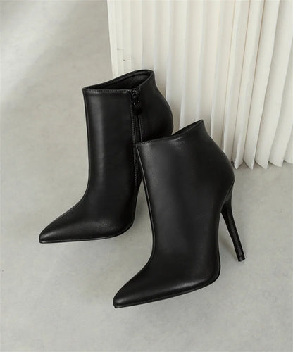 Bota de Couro PU - Salto alto