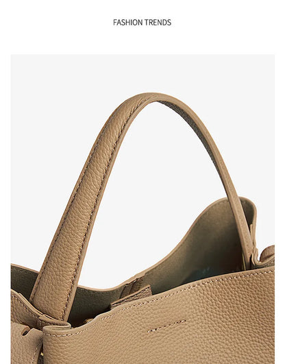 Bolsa Genuine Tote Bucket Bag