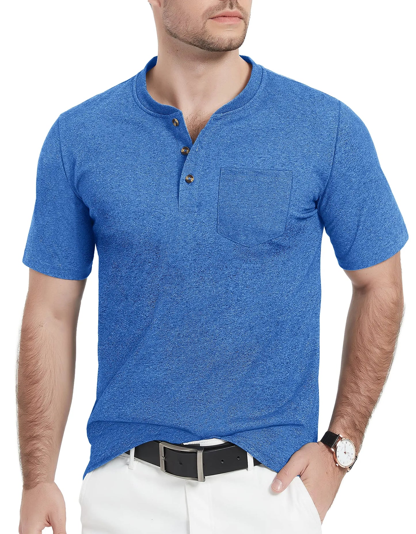 Camiseta Henley Alta masculina