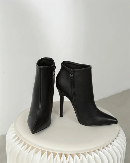 Bota de Couro PU - Salto alto