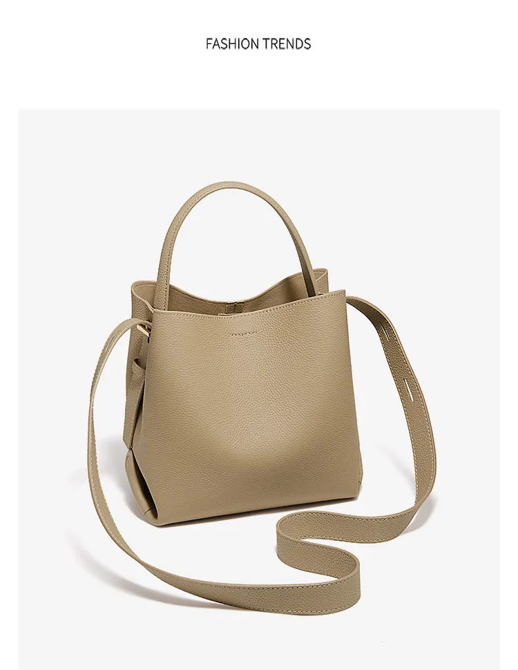 Bolsa Genuine Tote Bucket Bag
