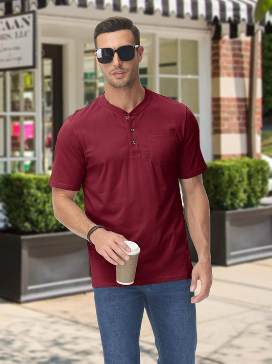 Camiseta Henley Alta masculina