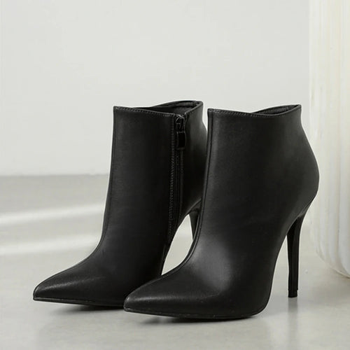 Bota de Couro PU - Salto alto