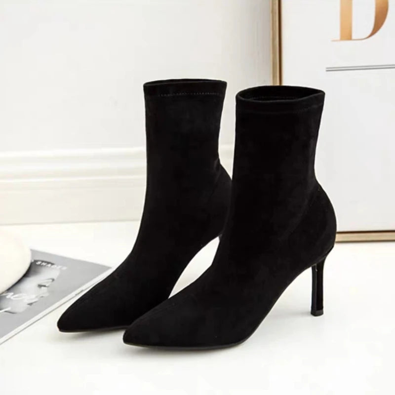 Bota Outono e Inverno Sexy Curta